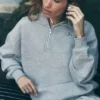Accolade genser med 1/4 glidelås – Athletic Heather Grey