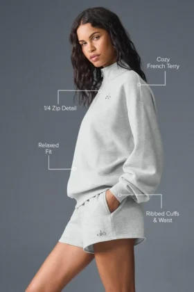 Accolade genser med 1/4 glidelås – Athletic Heather Grey