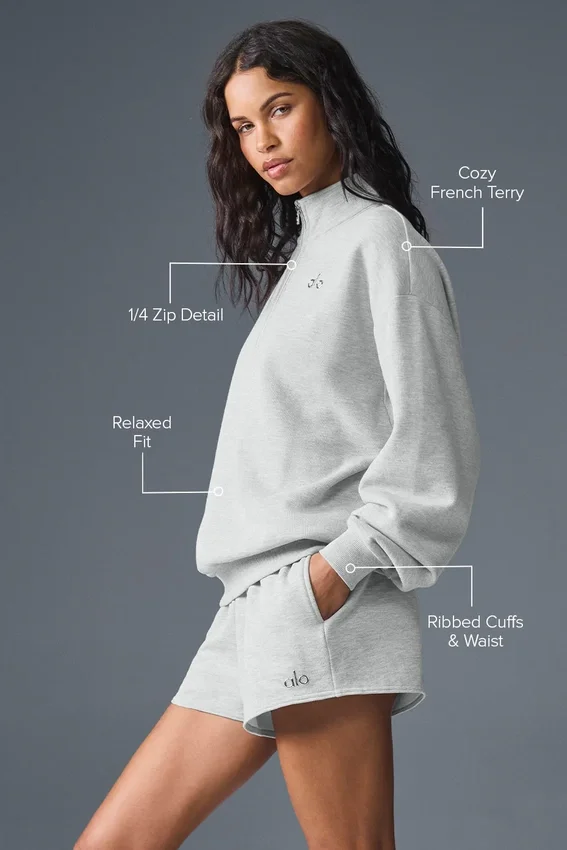 Accolade genser med 1/4 glidelås – Athletic Heather Grey