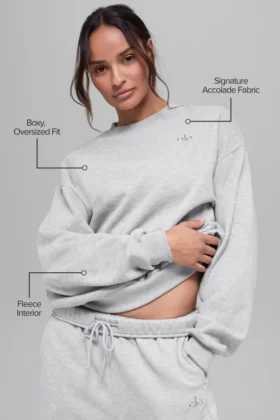 Accolade genser med rund hals – Athletic Heather Grey