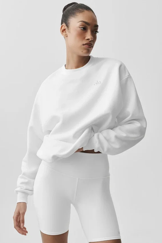 Accolade genser med rund hals – hvit