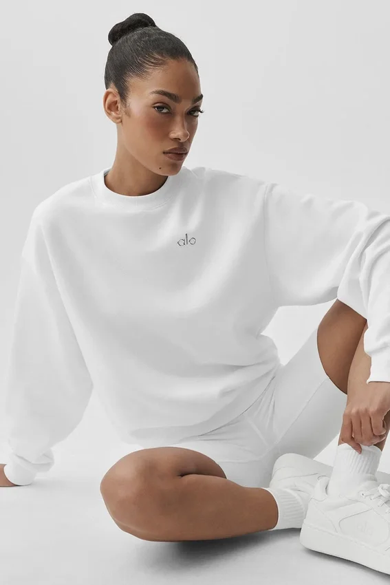 Accolade genser med rund hals – hvit