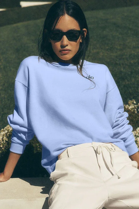Accolade genser med rund hals – Light Provence Blue