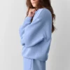Accolade genser med rund hals – Light Provence Blue