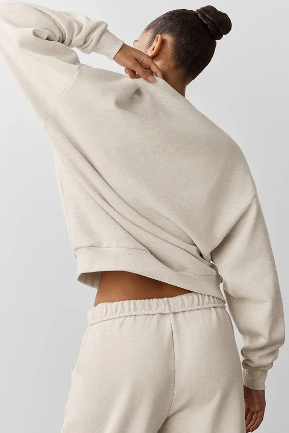 Accolade genser med rund hals – Oatmeal Heather