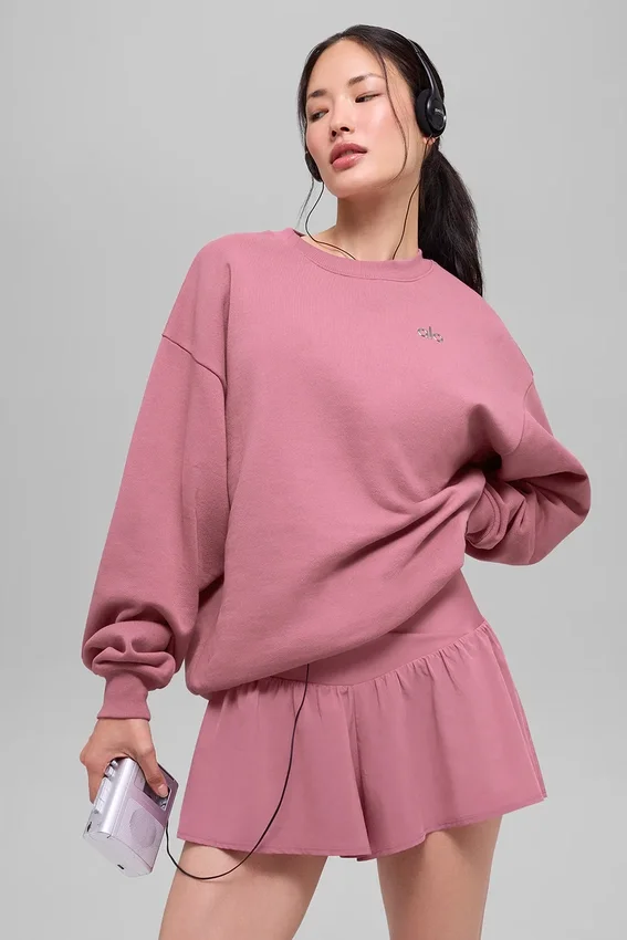Accolade genser med rund hals – Pink Wild Rose
