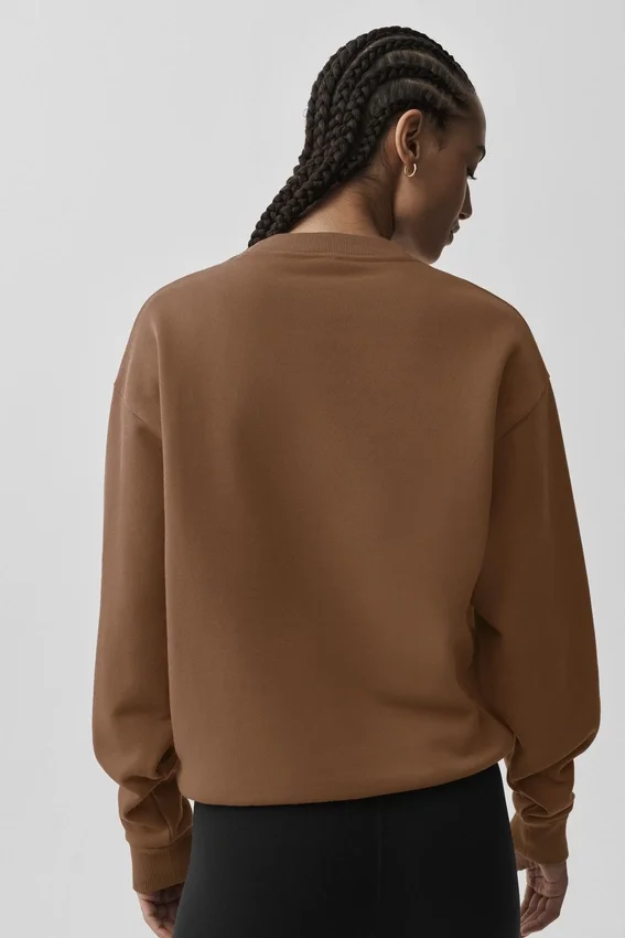 Accolade genser med rund hals – Sun Kissed Brown