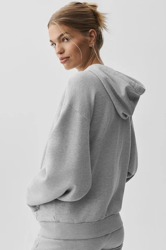 Accolade hettegenser med full glidelås – Athletic Heather Grey