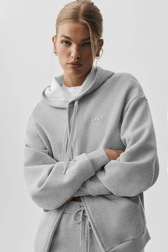 Accolade hettegenser med full glidelås – Athletic Heather Grey