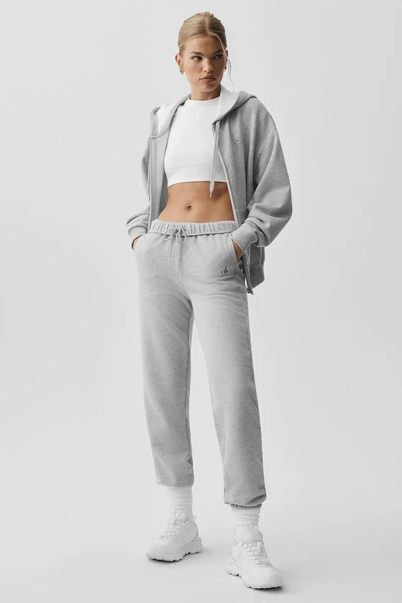 Accolade hettegenser med full glidelås – Athletic Heather Grey