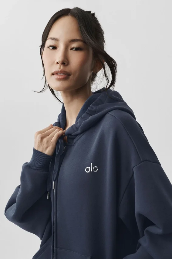 Accolade hettegenser med full glidelås – Navy