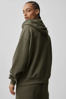 Accolade hettegenser med full glidelås – Olive Tree