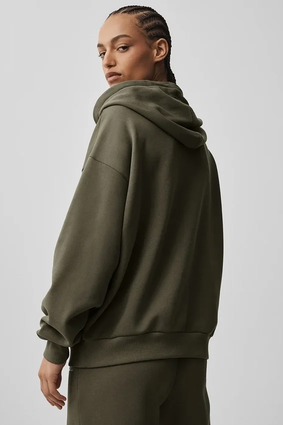 Accolade hettegenser med full glidelås – Olive Tree