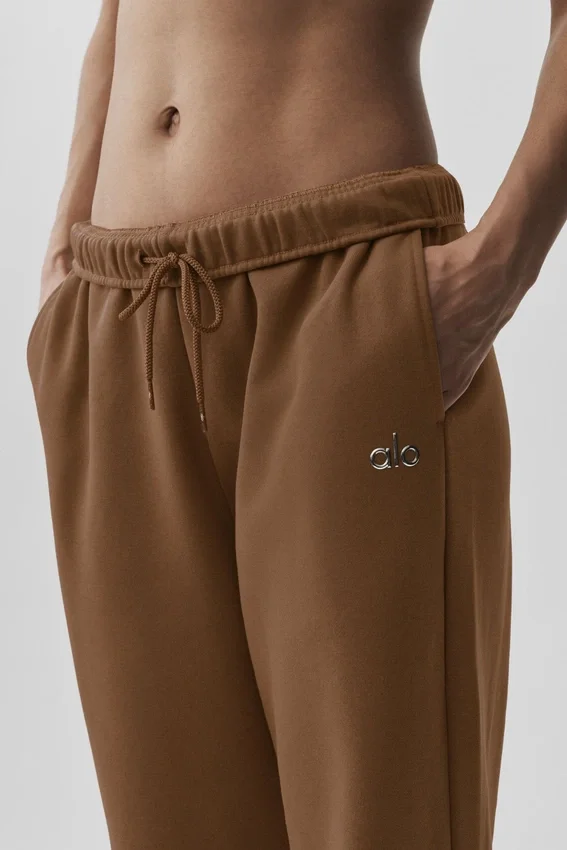 Accolade joggebukser med rett ben – Sun Kissed Brown