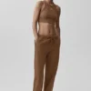 Accolade joggebukser med rett ben – Sun Kissed Brown