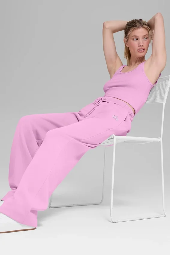 Accolade joggebukser med rette ben – Candy Heart Pink