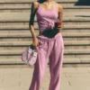 Accolade joggebukser med rette ben – Candy Heart Pink