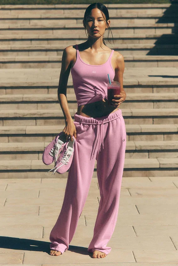 Accolade joggebukser med rette ben – Candy Heart Pink