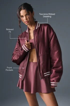 Afterglow Varsity-jakke – Burgundy Truffle