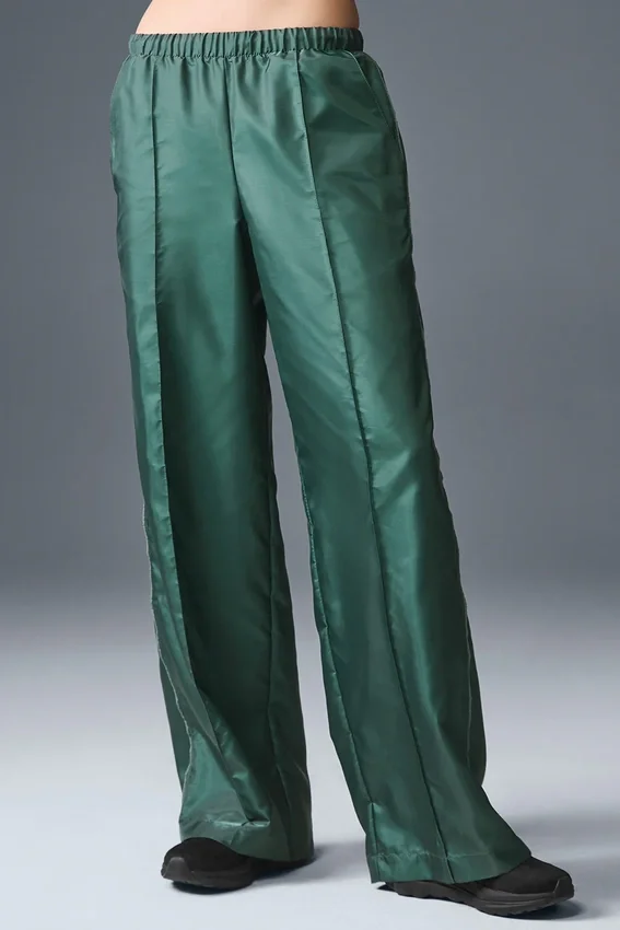 Afterglow Wide Leg Track Bukser – Winter Ivy