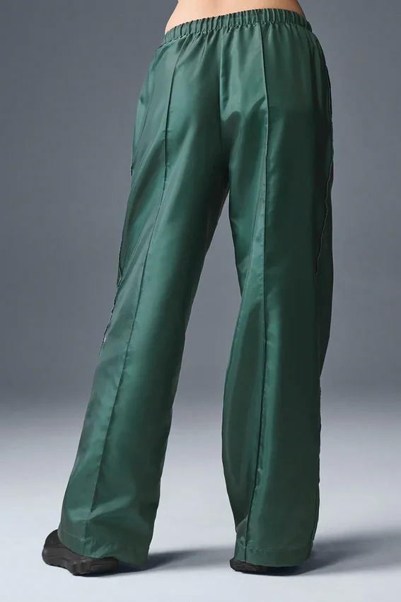 Afterglow Wide Leg Track Bukser – Winter Ivy