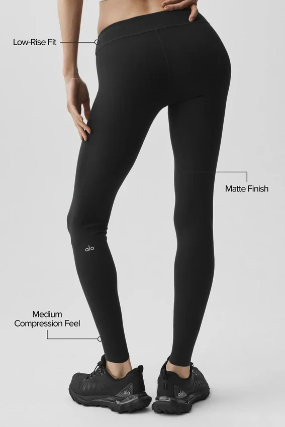 Airbrush 7/8-tights med lav midje – svart