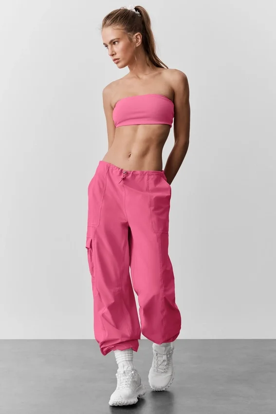 Megastar-cargobukser med lav midje – Paradise Pink