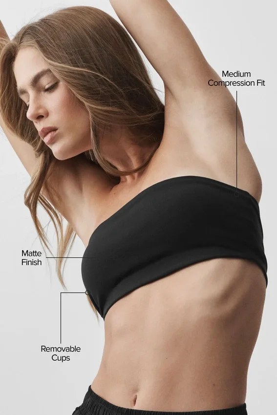 Airbrush bandeau-BH – svart