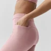 Airbrush Fast Track-tights med høy midje – Vintage Pink/White