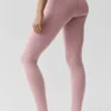 Airbrush Fast Track-tights med høy midje – Vintage Pink/White