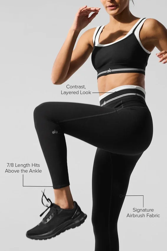Airbrush High-Waist 7/8 Better Together Tights – svart/hvit