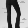 Airbrush High-Waist 7/8 Bootcut Tights – svart