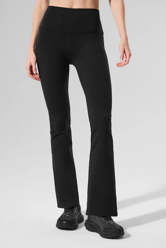 Airbrush High-Waist 7/8 Bootcut Tights – svart