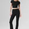 Airbrush High-Waist 7/8 Bootcut Tights – svart