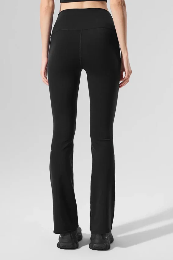 Airbrush High-Waist 7/8 Bootcut Tights – svart