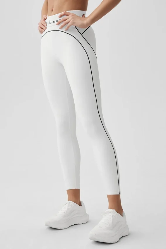 Airbrush High-Waist 7/8 Heart Throb Tights – hvit/svart
