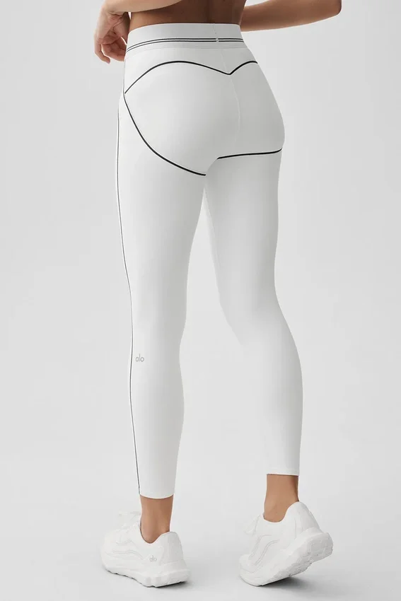 Airbrush High-Waist 7/8 Heart Throb Tights – hvit/svart