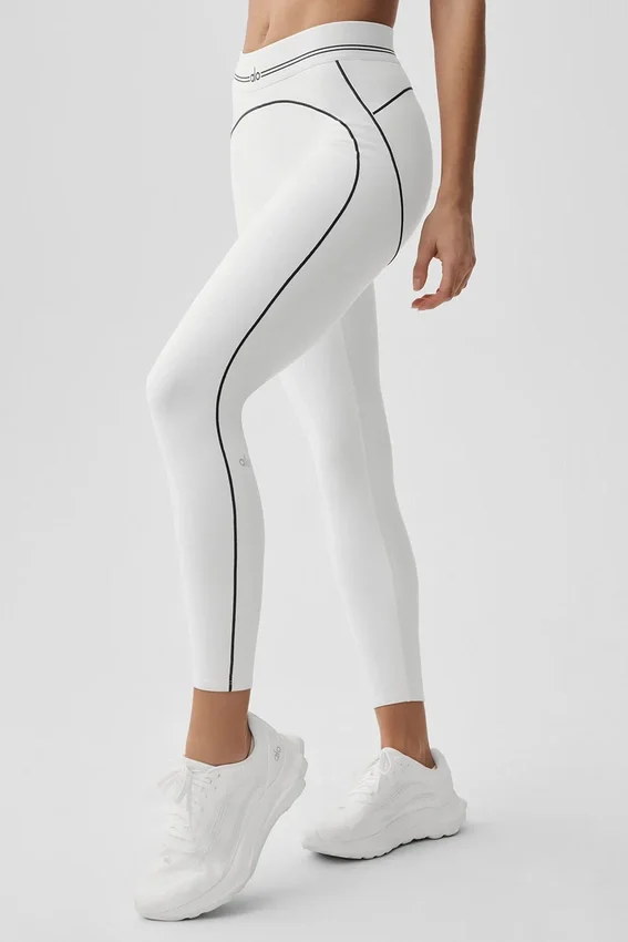 Airbrush High-Waist 7/8 Heart Throb Tights – hvit/svart