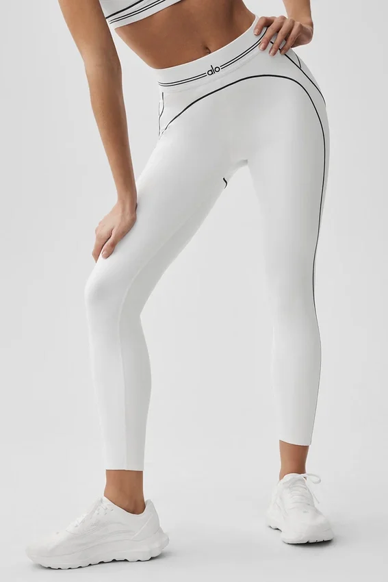 Airbrush High-Waist 7/8 Heart Throb Tights – hvit/svart