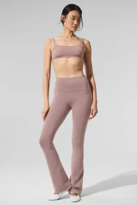 Airbrush High-Waist Bootcut Legging – Taupe
