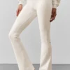 Airbrush High-Waist Bootcut Tights – elfenben