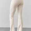 Airbrush High-Waist Bootcut Tights – elfenben