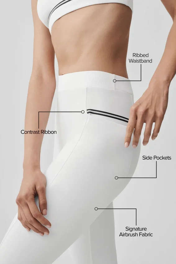 Airbrush High-Waist Fast Track Tights – hvit/svart