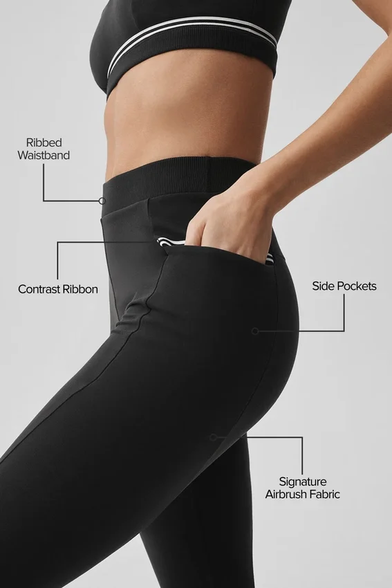Airbrush High-Waist Fast Track Tights – svart/hvit