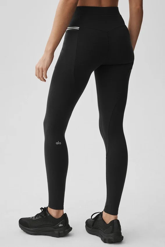 Airbrush High-Waist Fast Track Tights – svart/hvit