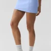 Airbrush High-Waist Tennis Skjørt – lys provenceblå