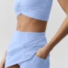 Airbrush High-Waist Tennis Skjørt – lys provenceblå