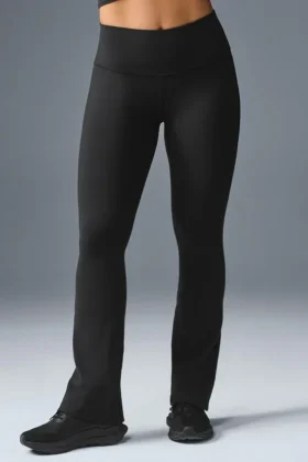 Airbrush Legging med High-Waist og bootcut-passform – svart