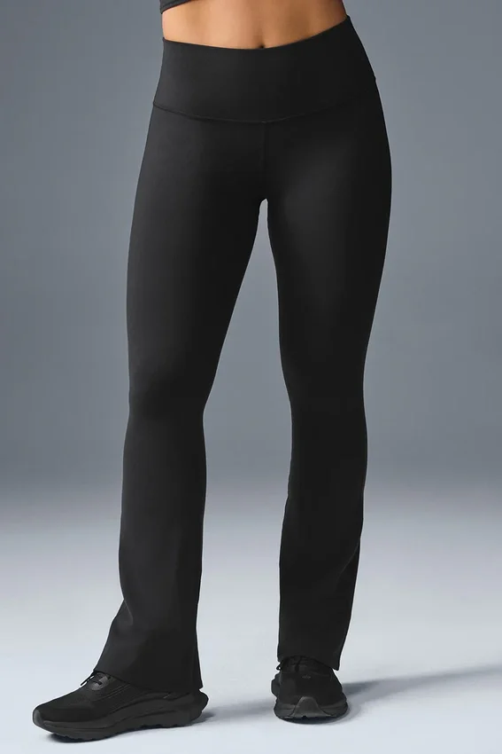 Airbrush Legging med High-Waist og bootcut-passform – svart