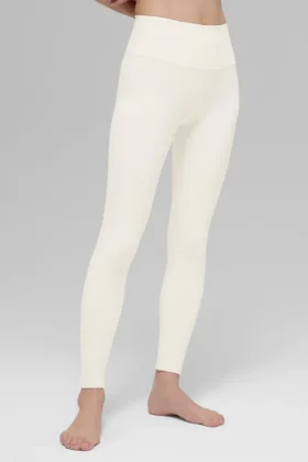 Airbrush Legging med høy midje – Ivory